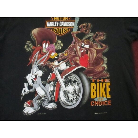 Vintage Men's T-shirt Large Single Stitch Looney Toons 1997 Sturgis Biker Rally - Picture 2 of 14